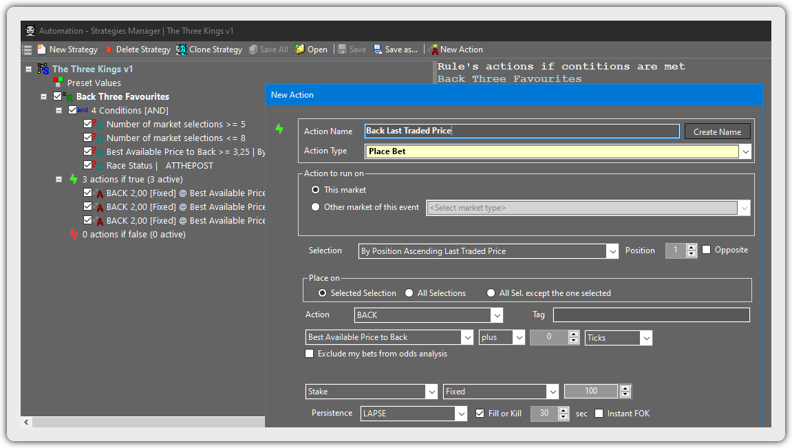 Betting Toolkit Automation interface